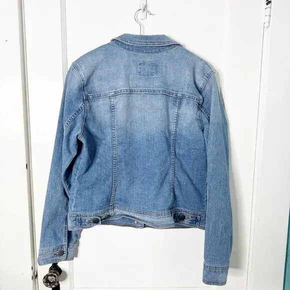 Old Navy ON Classic Denim Jacket Stretch Mid-Lighter Wash Size Large L Layering - Picture 8 of 8